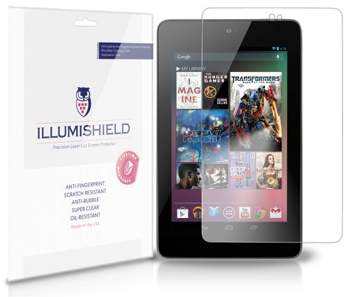 iLLumiShield - Google Nexus 7 Screen Protector Japanese Ultra Clear HD Film with Anti-Bubble and Anti-Fingerprint - High Quality (Invisible) LCD Shield - Lifetime Replacement Warranty - [3-Pack]