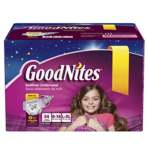 Goodnites Bedtime Pants for Girls, Large/Extra Large, 34 Count