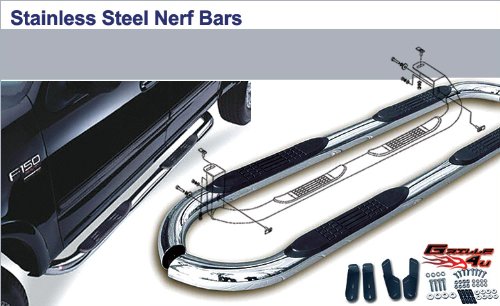 APS NB-D3065S Mirror Polished Nerf Bar Bolt Over for select Dodge Dakota