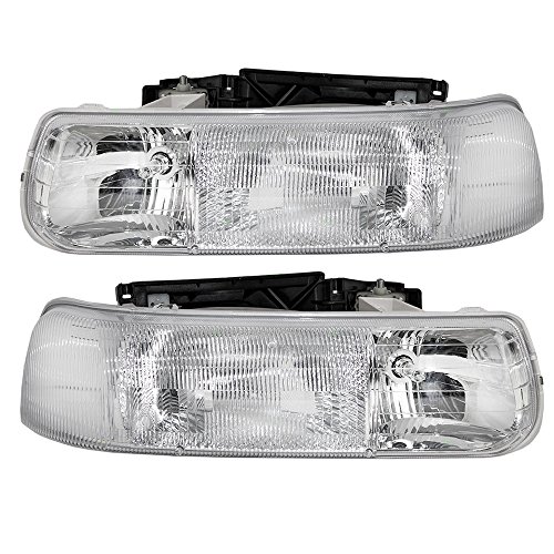 Driver and Passenger Headlights Headlamps Replacement for Chevrolet Pickup Truck SUV 16526133 16526134