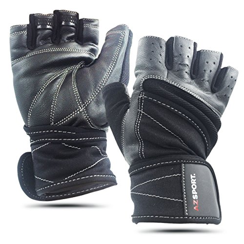 AZSPORT Training Gloves with Wrist Support, Best for Fitness Exercise, Gym and Weight Lifting, 1 Pair, Black