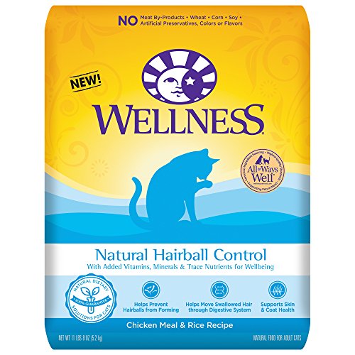 Wellness Complete Health Hairball Control Chicken & Rice Natural Dry Cat Food, 11.5-Pound Bag