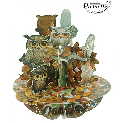 Santoro 3D Pirouette Greeting Card - A Parliament of Owls