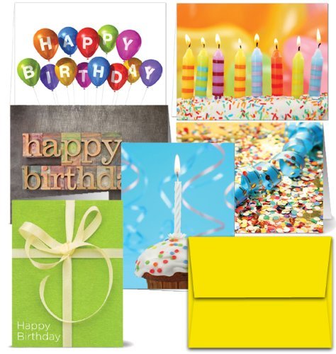 It's Your Birthday - 144 Birthday Cards for $36.99- 6 Designs - Blank Cards - Yellow Envelopes Included