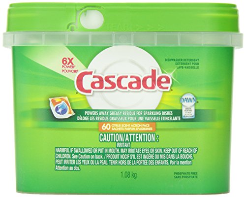 Cascade ActionPacs Dishwasher Detergent, Citrus Scent, 60 Count- Packaging May Vary