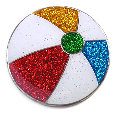 Navika Glitzy Beach Ball Ball Marker with Magnetic Hat Clip