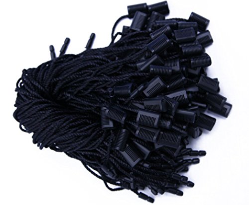 7 Inch Black Hang Tag Nylon String Snap Lock Pin Loop Fastener Hook Ties ,300 Pcs