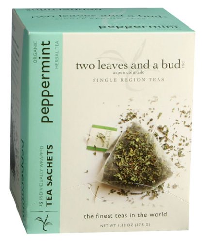 Two Leaves and a Bud Organic Herbal Tea Peppermint -- 15 Tea Bags