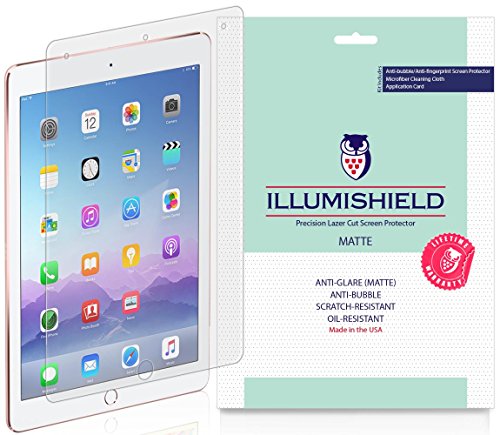 iPad Pro 9.7 Screen Protector [2-Pack], iLLumiShield - Anti-Glare (Matte) HD Clear Film / Anti-Bubble & Anti-Fingerprint / Japanese Invisible Shield + Lifetime Warranty
