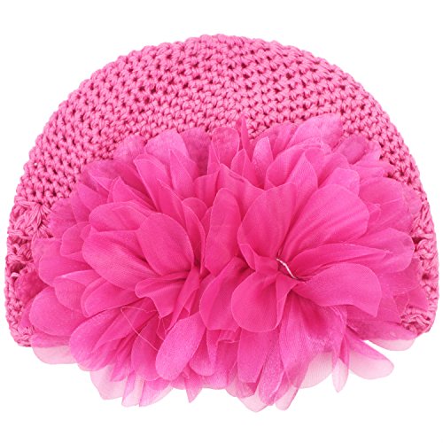 niceeshop(TM) Infant Toddler Girl Cute Crochet Flower Baby Knit Hat Cotton Cap,Roseo