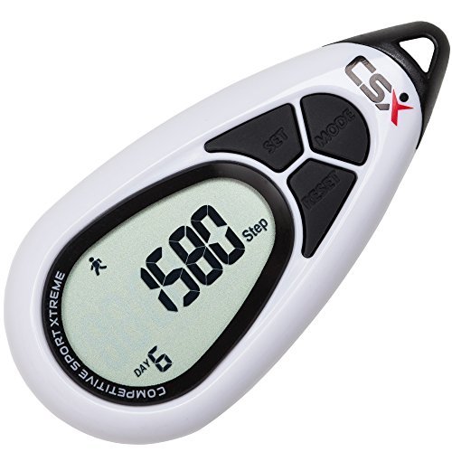 CSX Walking 3D Pedometer - with Pause - Active Series, P315A, White