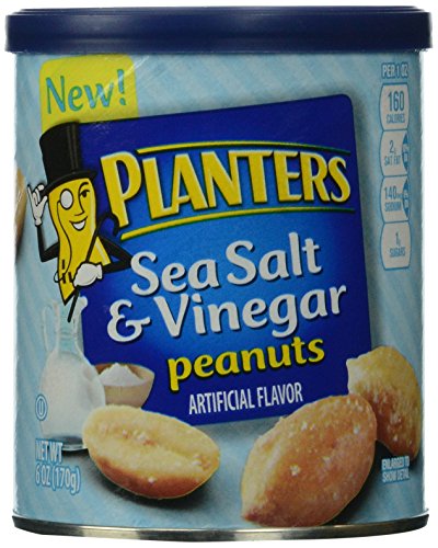 Planters Flavored Peanuts, Sea Salt and Vinegar, 6 Ounce