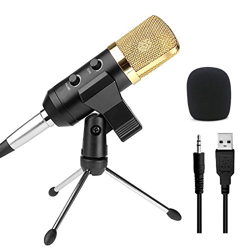 Recording Microphone, Mictech USB Plug & Play Condenser Microphone For PC/Computer(Windows,Mac,Linux OX),Podcasting,Recording-Black