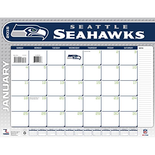 Turner Perfect Timing 2015 Seattle Seahawks Desk Calendar, 22 x 17 Inches (8061463)