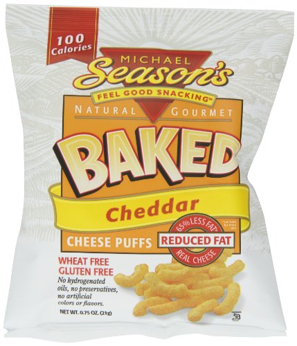 Michael Season's Baked Cheddar Cheese Puffs, 0.75 Ounce Bags (Pack of 24)