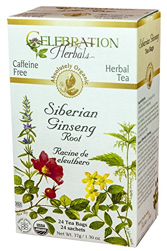 Celebration Herbals Ginseng (Eleuthero) Tea Organic 24 Tea Bag, 37Gm