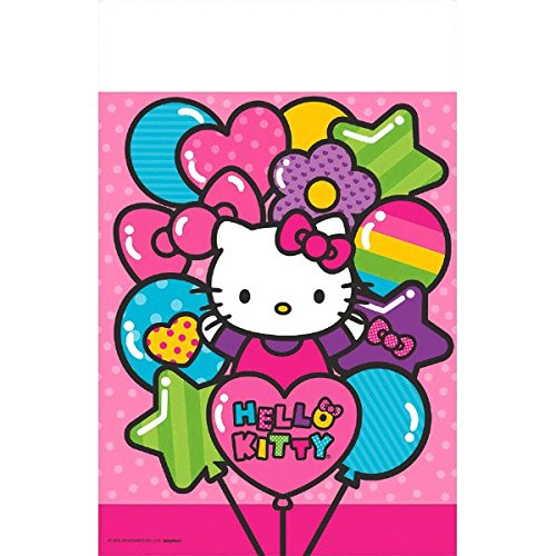 Adorable Hello Kitty Rainbow® Plastic Table Cover Birthday Party Tableware Decoration (1 Piece), Pink, 54 x 96.