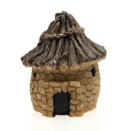 VASL 3 Pcs Miniature Garden Fairy Ornament Stone House - Beige