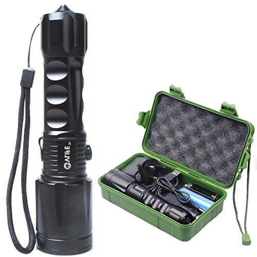 CVLIFE 800Lm Zoomable CREE T6 LED Flashlight Torch Free 18650 & 2 Chargers