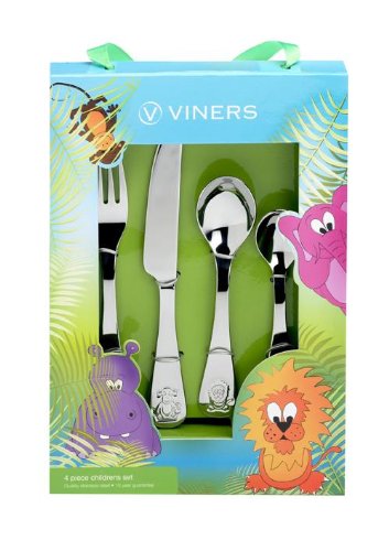 Viners Childrens Jungle Cutlery Set, Gift Box,  4 Piece