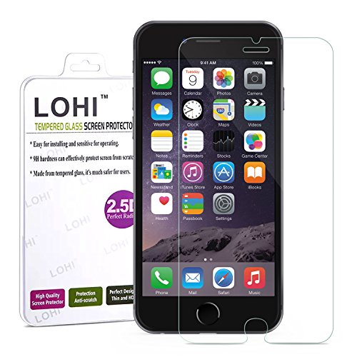 iPhone 6 Plus Screen Protector,LoHi(TM) Premium Anti-scratch Anti-fingerprints Dustproof 9H Tempered Glass Screen Cover Protector,99.9% Touch Accurate Transparent Privacy Film Ultra-clear HD Clear Ballistic Glass Screen Protector Cover Perfect Fit Maximum Screen Protection for Apple iPhone 6 Plus 5.5 Inch
