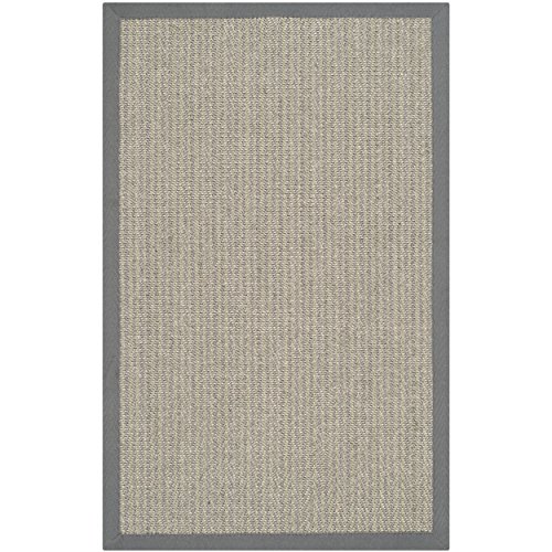 Safavieh Natural Fiber Collection NF444A Hand Woven Grey Brown and Grey Jute Area Rug, 2 feet 6 inches by 4 feet (2'6 x 4')