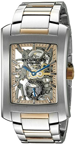 Stuhrling Original Men's 8144C2B.332A114 Classic Gatsby Elite Mechanical Skeleton Rose Tone Dial Watch