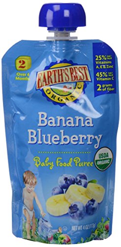 Earth's Best 2nd Foods Purees - Banana Blueberry - 4 oz - 12 pk