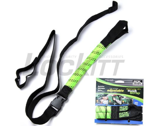 ROK Strap Adjustable Motorcycle Stretch 18-60 2-Pk - Lime Green
