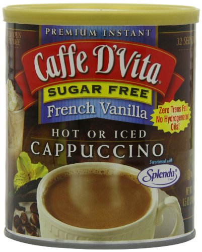 Caffe D'Vita Sugar Free French Vanilla Cappuccino Mix, 8.5-Ounce Canisters (Pack of 6)