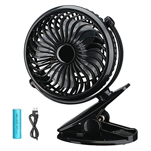 Battery Operated Clip on Fan,VicTsing® Mini Desk Fan Portable Handheld Powered by Rechargeable Battery or USB,Small Personal Electric Fan for Baby Stroller Car Laptop Table Workout Camping Outdoors Home Office