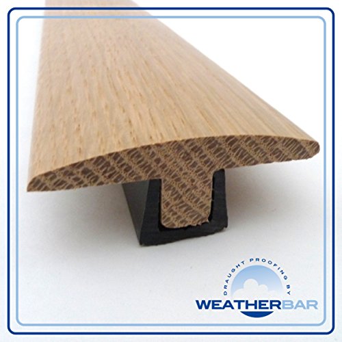 Solid Oak Lacquered Height Adjustable Twin Flooring Profile, Threshold/Cover Strip, Door Bar, Suitable for 15-18mm Floors