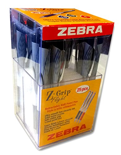 Zebra Pen Z-Grip Flight Retractable Ball Point 25-Pack red, black, blue