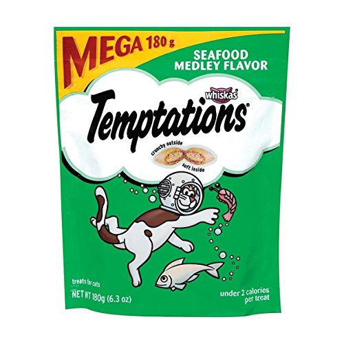 Temptations Seafood Medley Flavor Treats for Cats, 10 Pack/180g