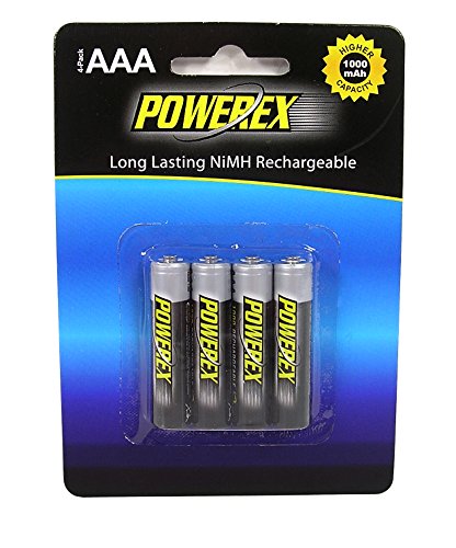 Powerex MHRAAA4 Powerex AAA 1000mAh 4-Pack Rechargeable Batteries