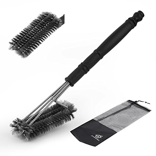 GreKitchen Barbecue Grill Brush/Grill Brush/Stainless Steel Grill Brush/ BBQ Grill Cleaner with Carry Bag for Cleaning for Charcoal?Gas?Electric and Infrared Outdoor BBQ Grill - 18 3 in1