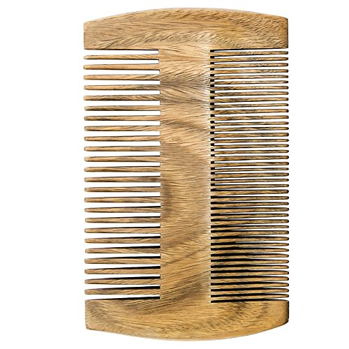 Sandalwood Comb- Wooden Anti-static Handmade Pocket Men Hair and Beard Wood Comb(teeth of Different Density on Both Sides)