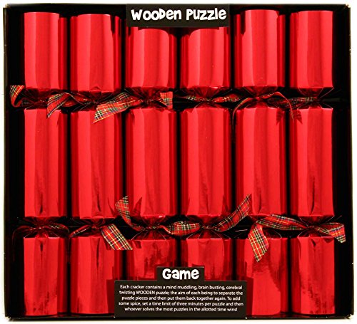 6 Wooden Puzzle Game Christmas Crackers