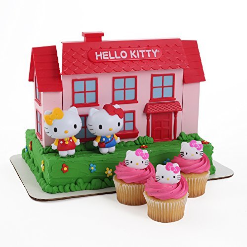 Hello Kitty Large Cake Topper and 24 Cupcake Topper Rings
