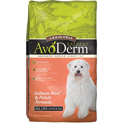 AvoDerm Natural Grain Free Salmon Meal and Potato Formula Dog Food, 4.4-Pound
