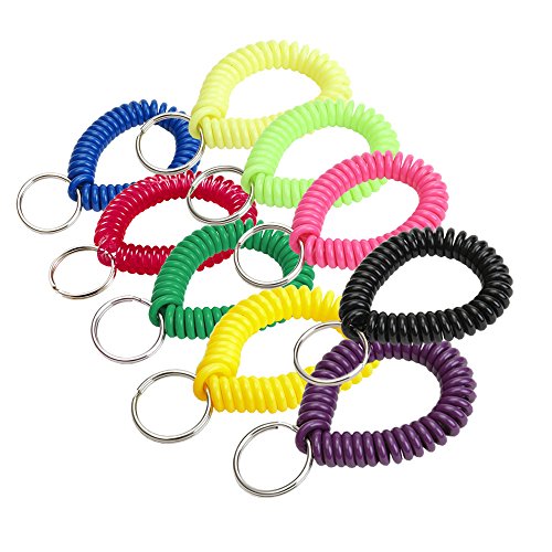 Lucky Line Products Wrist Coil With Key Ring, 1 per Card, Assorted Colors (41001)