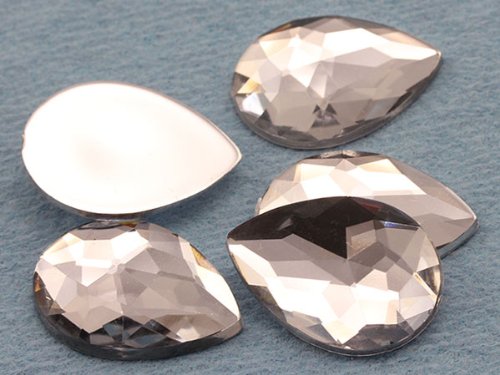 18x13mm Crystal H102 Flat Back Teardrop Acrylic Jewels High Quality Pro Grade - 30 Pieces