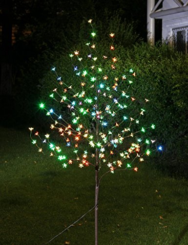 LightshareTM UPDATE 6Ft 208L LED Blossom Tree,+Free Gift:20L LED C7 Decoration Light,Home Garden/Summer/Wedding/Birthday/Christmas/Festival/Party Indoor and Outdoor Use,Slow-Color-Changing Light