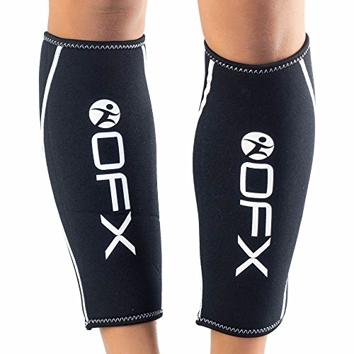 OFX Calf Sleeves - Neoprene Reflective Calf Compression Sleeves (Pair) - Calf Sleeves for Runners, Recovery and Shin Splints