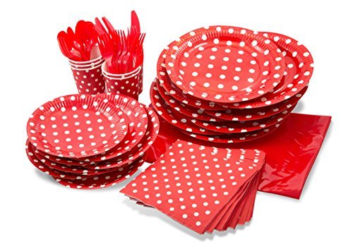 LolliZ® Party Pack For 8, Red/Polka Dots Design