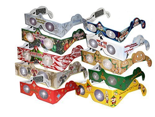 3D Christmas Glasses - 20 3D Heaven Holiday Viewers (TM) 3D Christmas Glasses Kit Turn Christmas Tree & Holiday Lights into Magical Images - 10 STYLES (2 of each) - INCLUDES A Lenticular 3D Holiday Card!