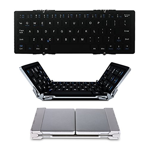 EC Technology Foldable Wireless Keyboard Ultra-Slim with Aluminium Alloy Body for IOS, Windows and Android