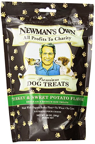 Newman's Own Organics Premium Dog Treats, Turkey & Sweet Potato, Breakable Medium, 10-Ounce Bags (Pack of 6)
