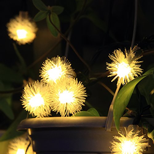 Innoo Tech 20 Led Outdoor String Lights Solar Fairy Lights for Patio Garden Lawn Christmas Holiday Wedding Party Warm White Chuzzle Ball Shape