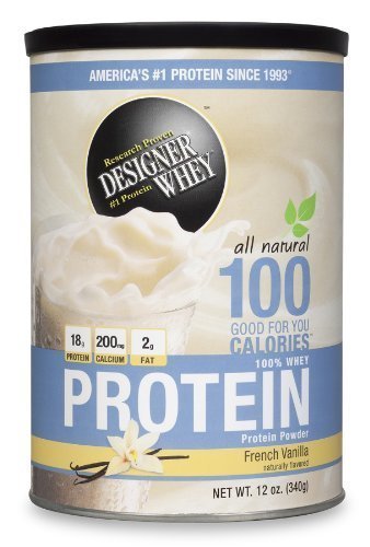 Designer Protein 100% Premium Whey Protein Powder, French Vanilla, 12-Ounce (Pack of 2)